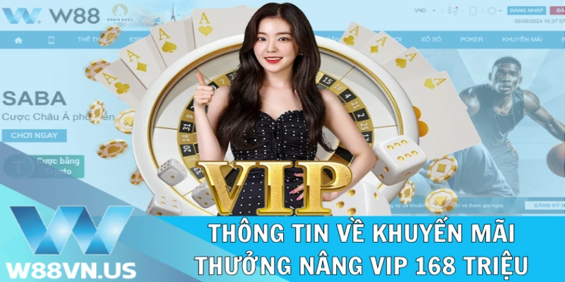 Nội dung ưu đãi thưởng nâng VIP 168 triệu từ W88